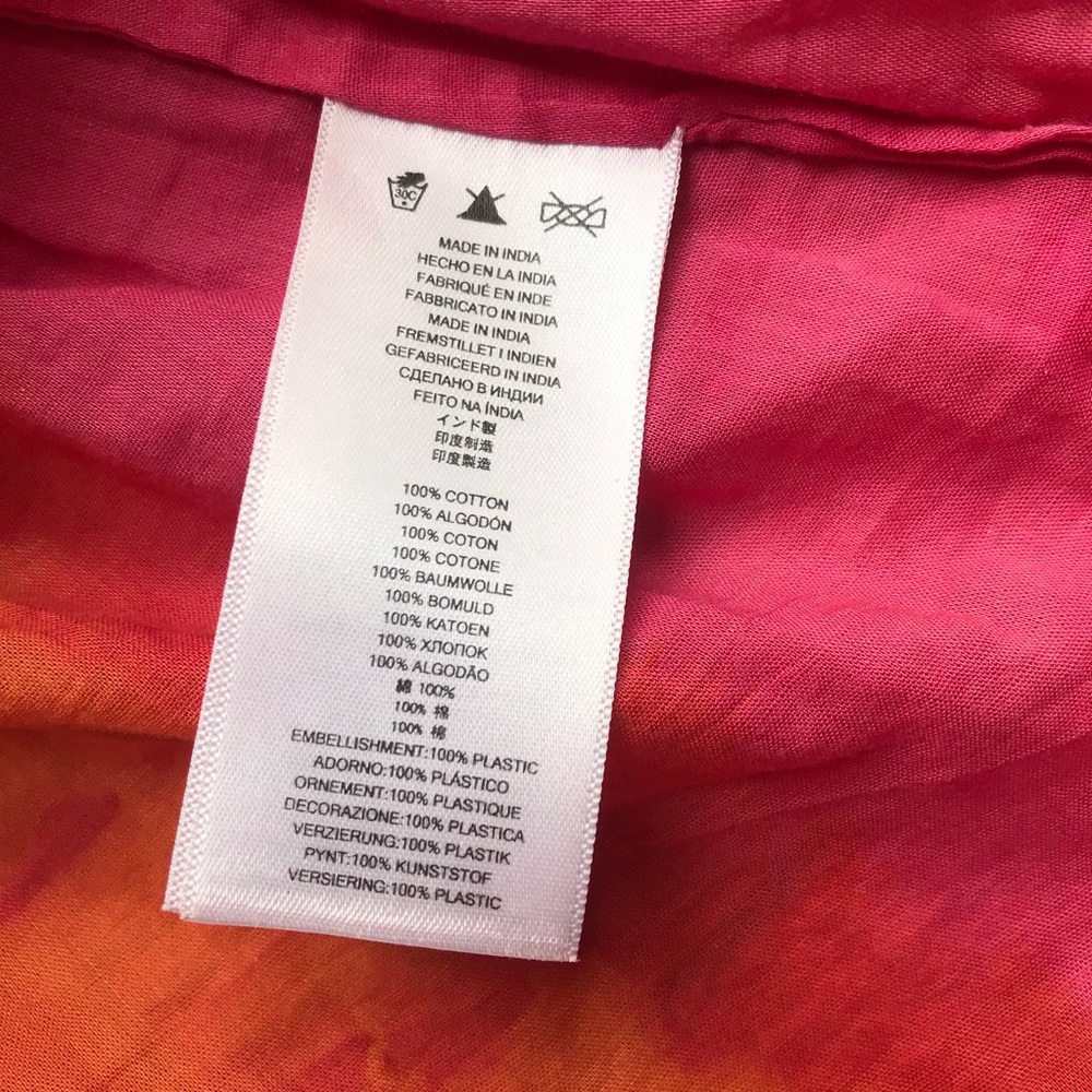 Michael Michael Kors Pink Orange Cotton Beaded Tunic Top, EUC, S - Picture 12 of 14